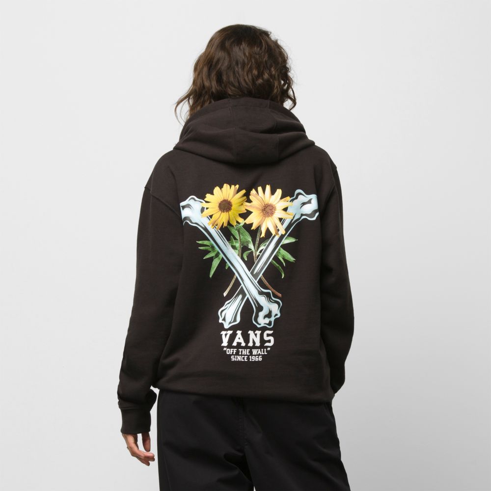 Vans Crossbones Hoodie Dam Svarta | 04956SGON