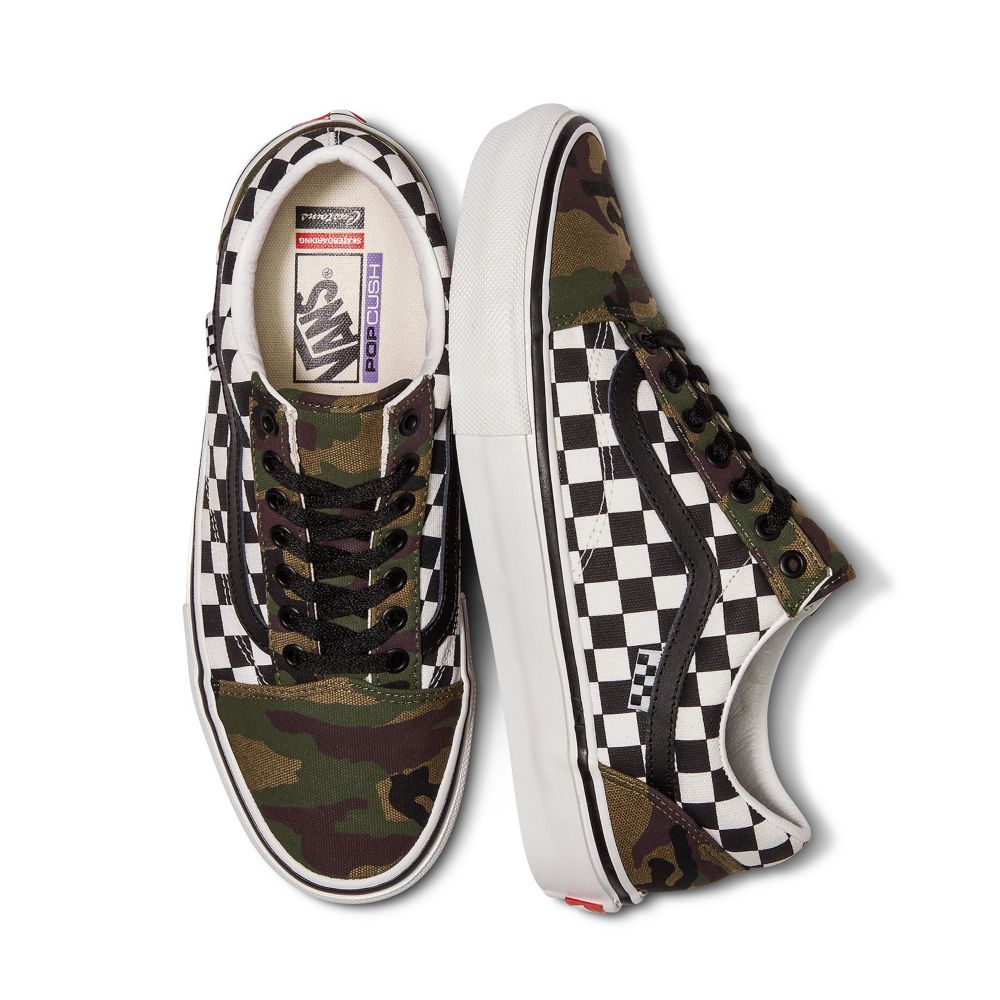 Vans Customs Checkerboard Old Skool Classic Dam Olika Färger | 62875KMBQ