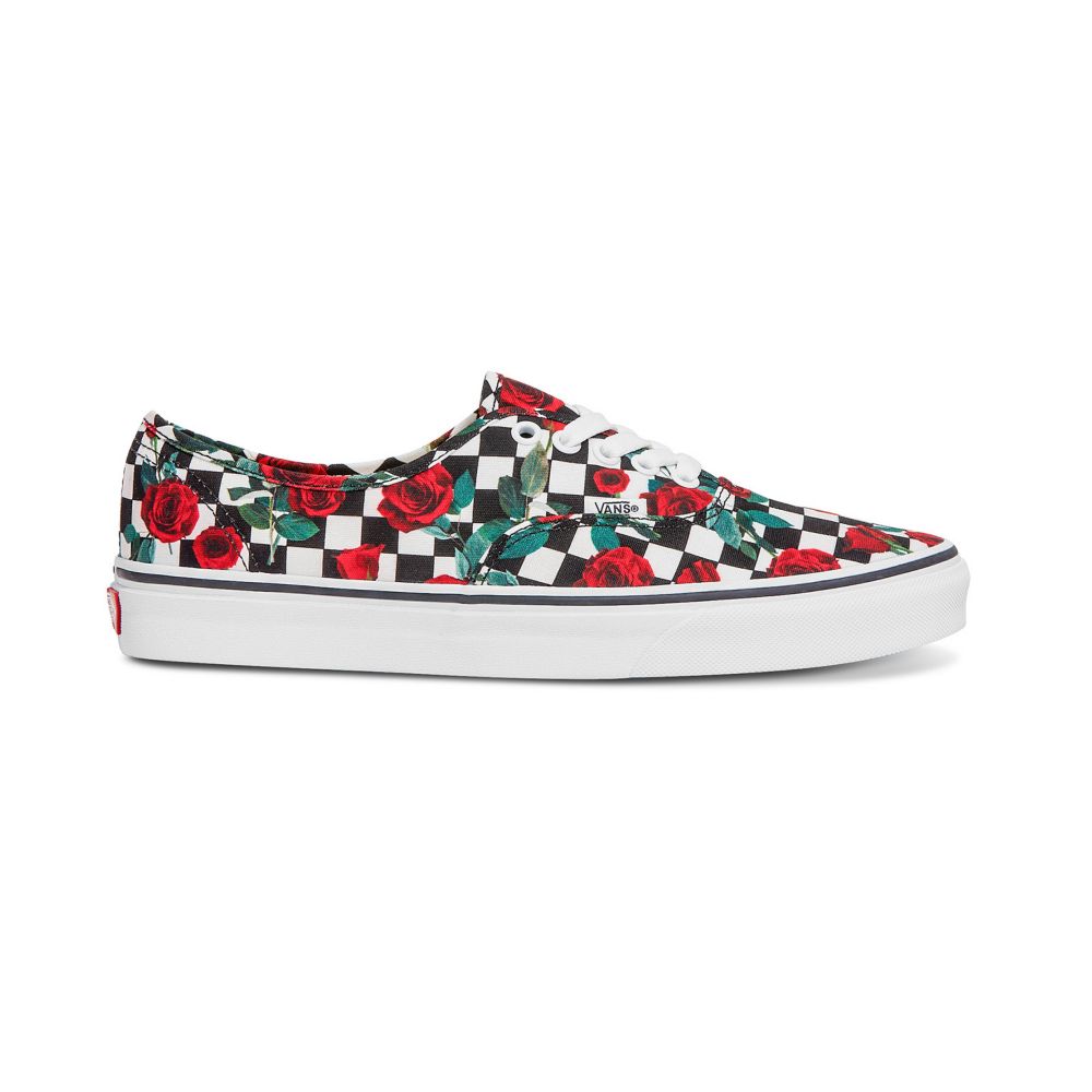 Vans Customs Checkerboard Roses Authentic Classic Dam Olika Färger | 12348LSKY