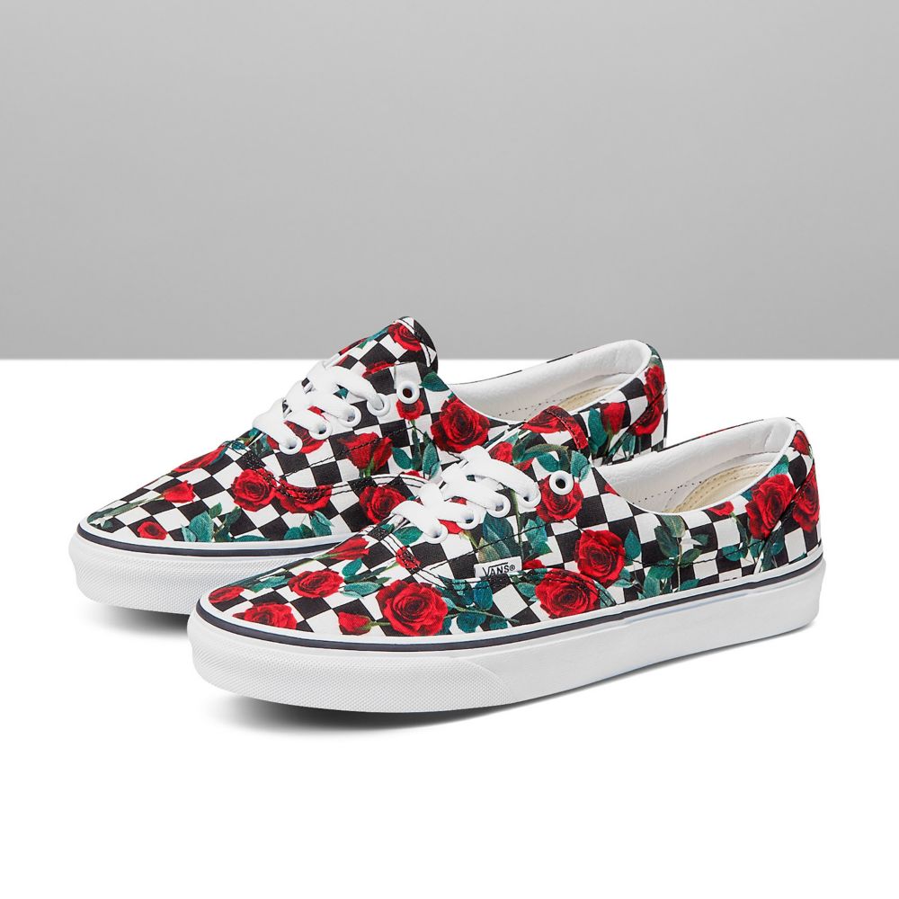 Vans Customs Checkerboard Roses Era Classic Dam Olika Färger | 03817KWPF