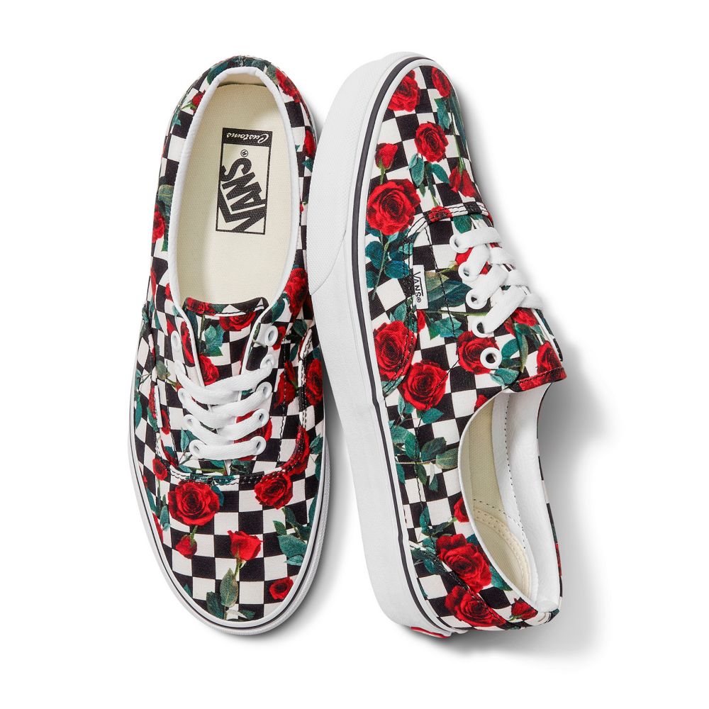 Vans Customs Checkerboard Roses Era Classic Dam Olika Färger | 03817KWPF