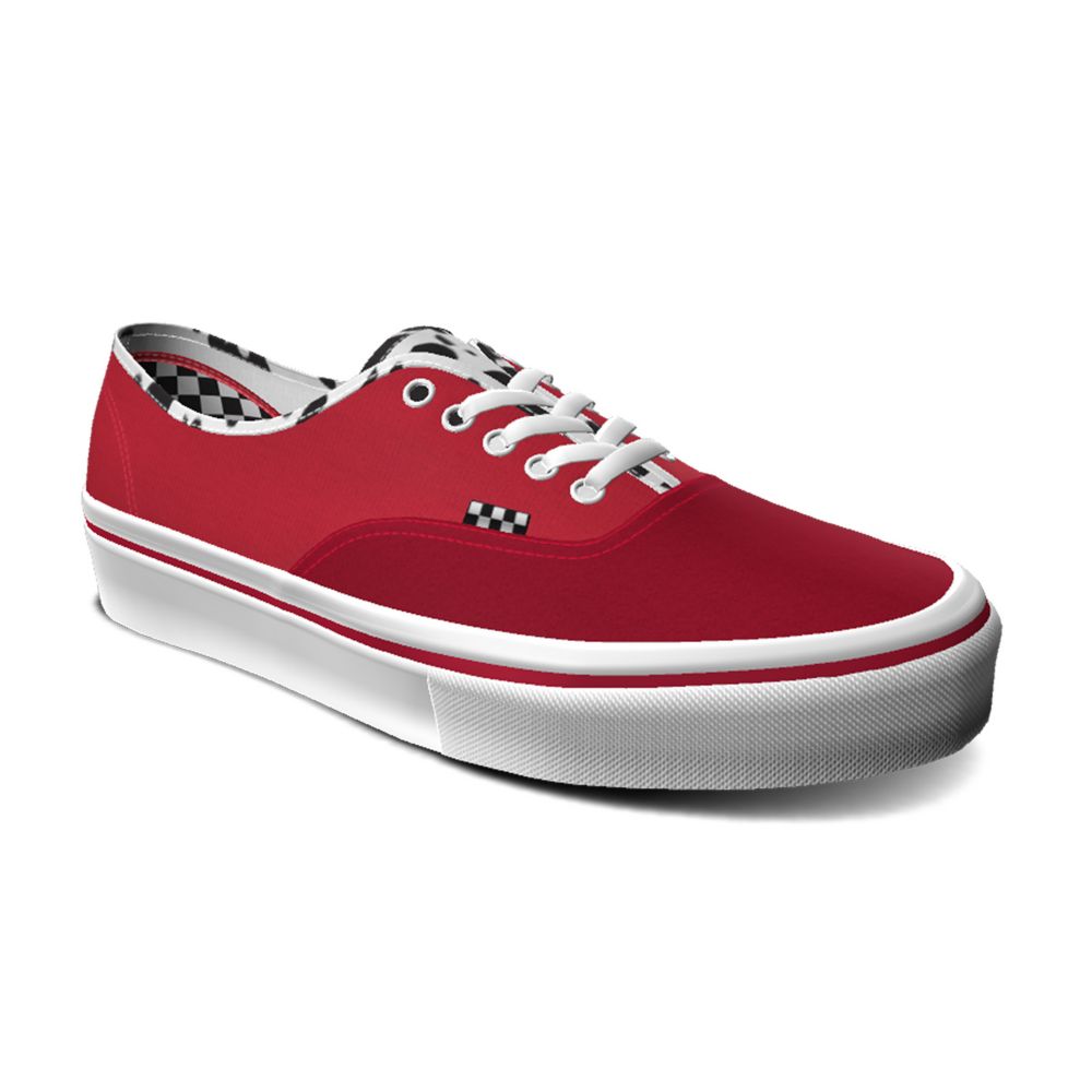 Vans Customs Racing Red Authentic Classic Dam Olika Färger | 06374MNDF