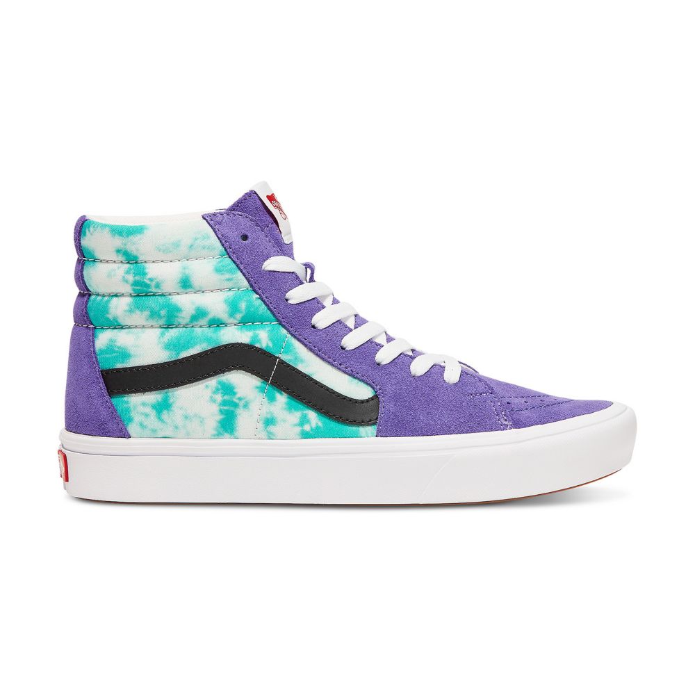 Vans Customs Teal Acid Wash ComfyCush Sk8-Hi Classic Dam Olika Färger | 09256MRNI