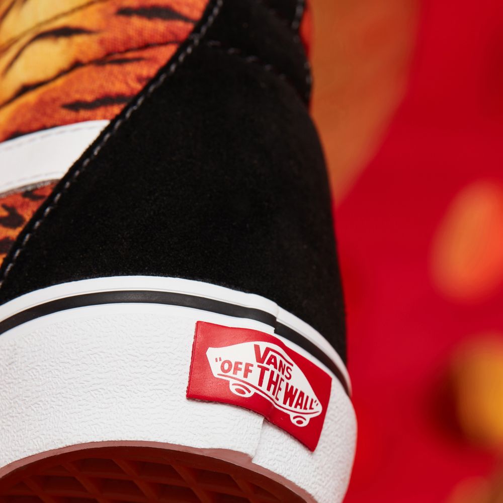 Vans Customs Tiger Stripes Sk8-Hi Classic Dam Olika Färger | 20718ZCLT