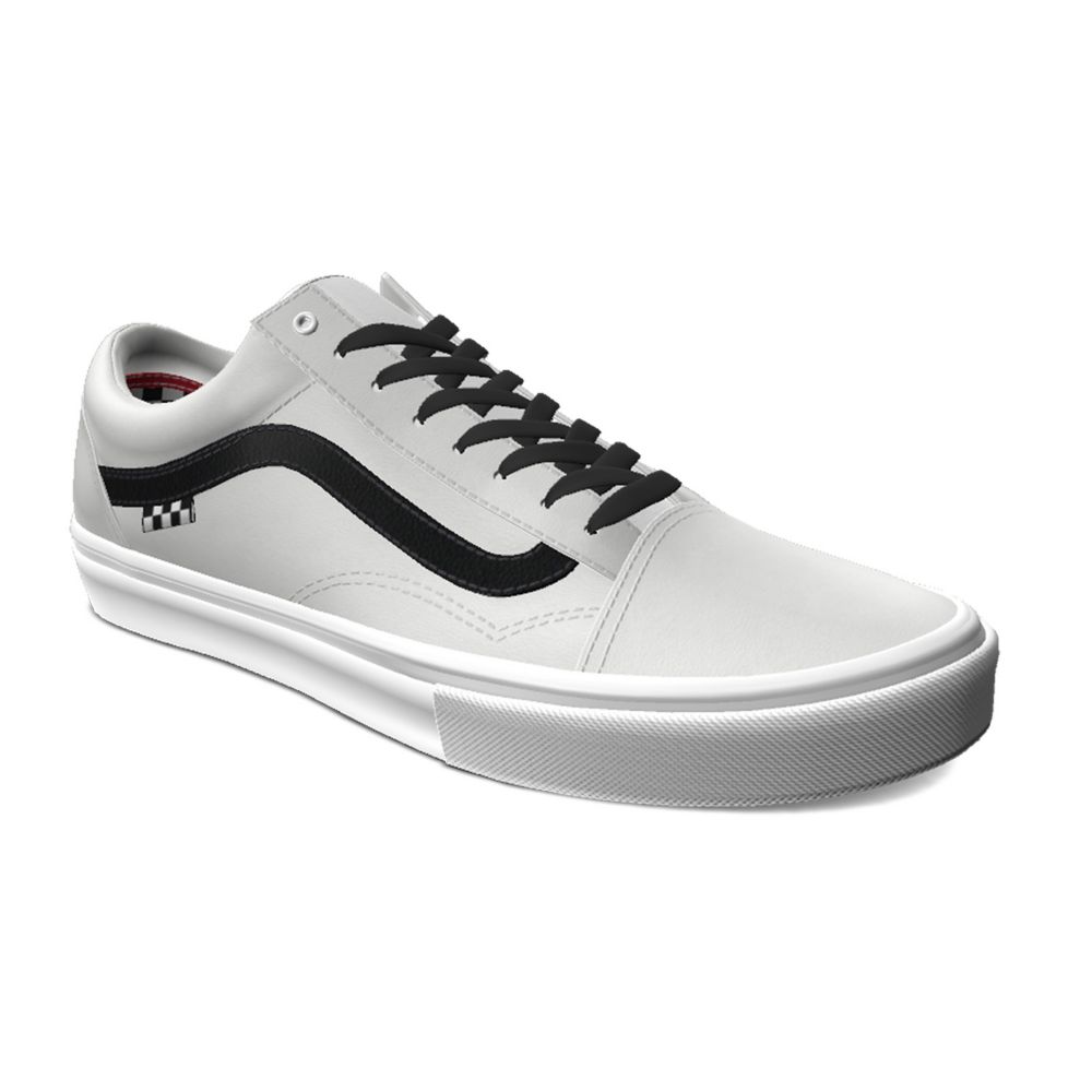 Vans Customs True White Läder Old Skool Classic Dam Olika Färger | 31072TJXD