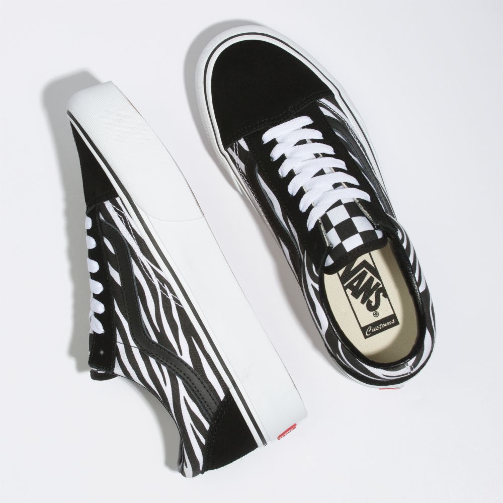 Vans Customs Zebra Old Skool Platform Classic Dam Olika Färger | 10579USAK