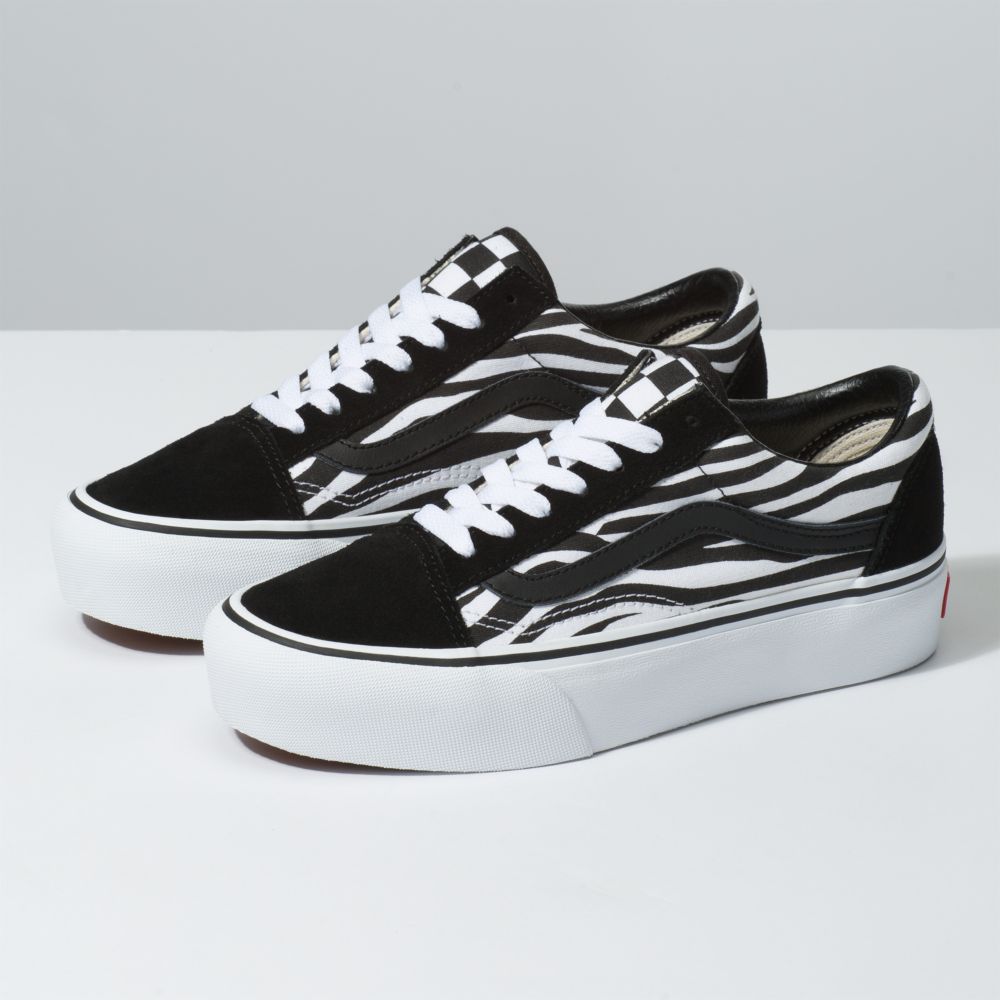 Vans Customs Zebra Old Skool Platform Classic Herr Olika Färger | 17948MONG