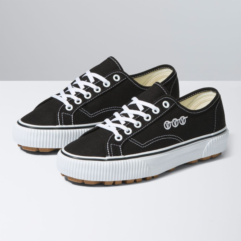 Vans Delridge SF Sandaler Dam Svarta Vita | 36957PSAN