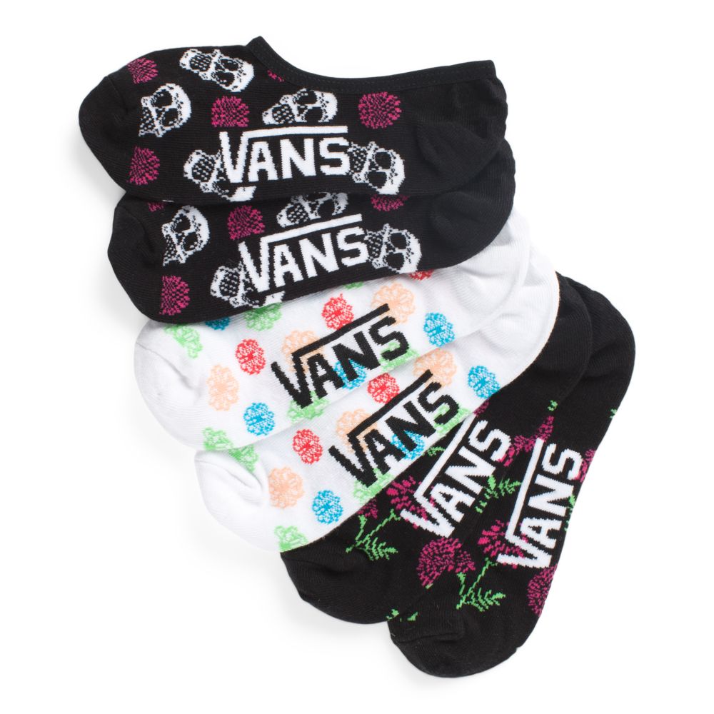 Vans Dia De Muertos Parade Canoodle 3 Pack Strumpor Dam Svarta Olika Färger | 34265PWFK