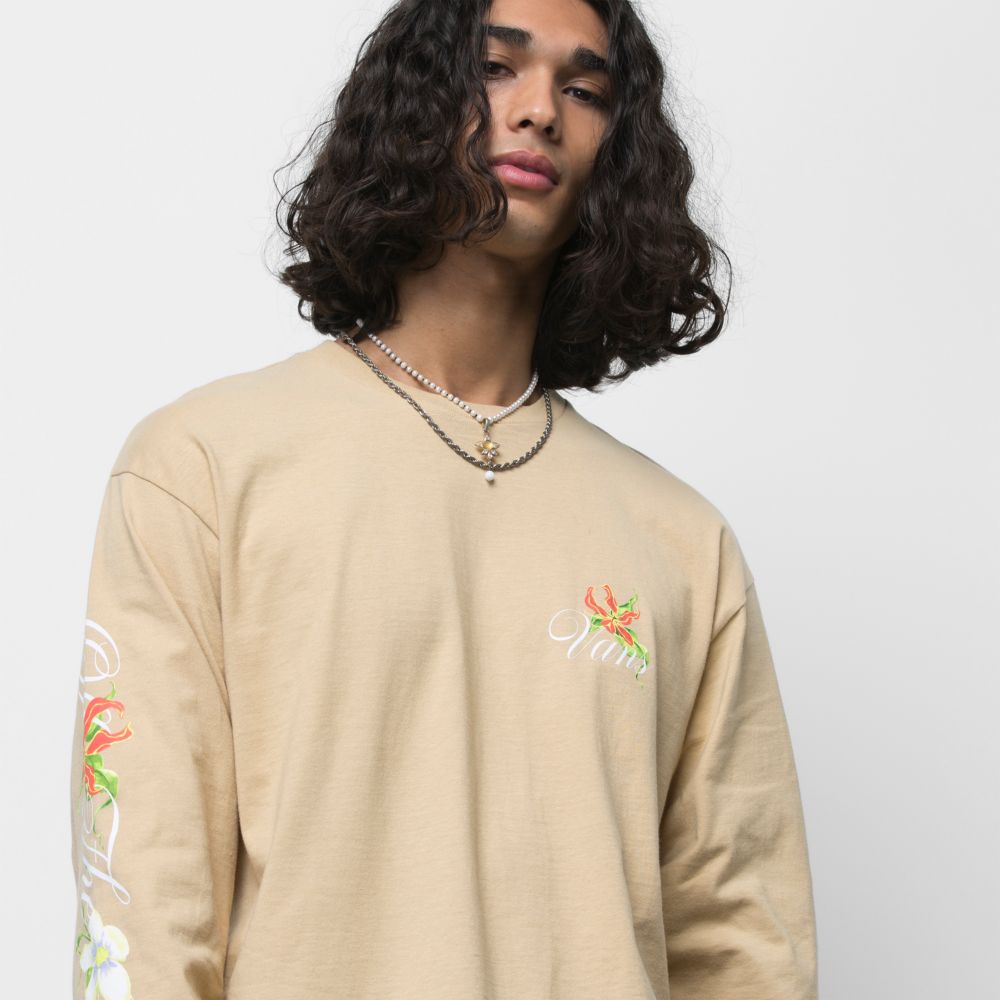 Vans Fatal Floral T-shirt Herr Grå Bruna | 19036NBSW