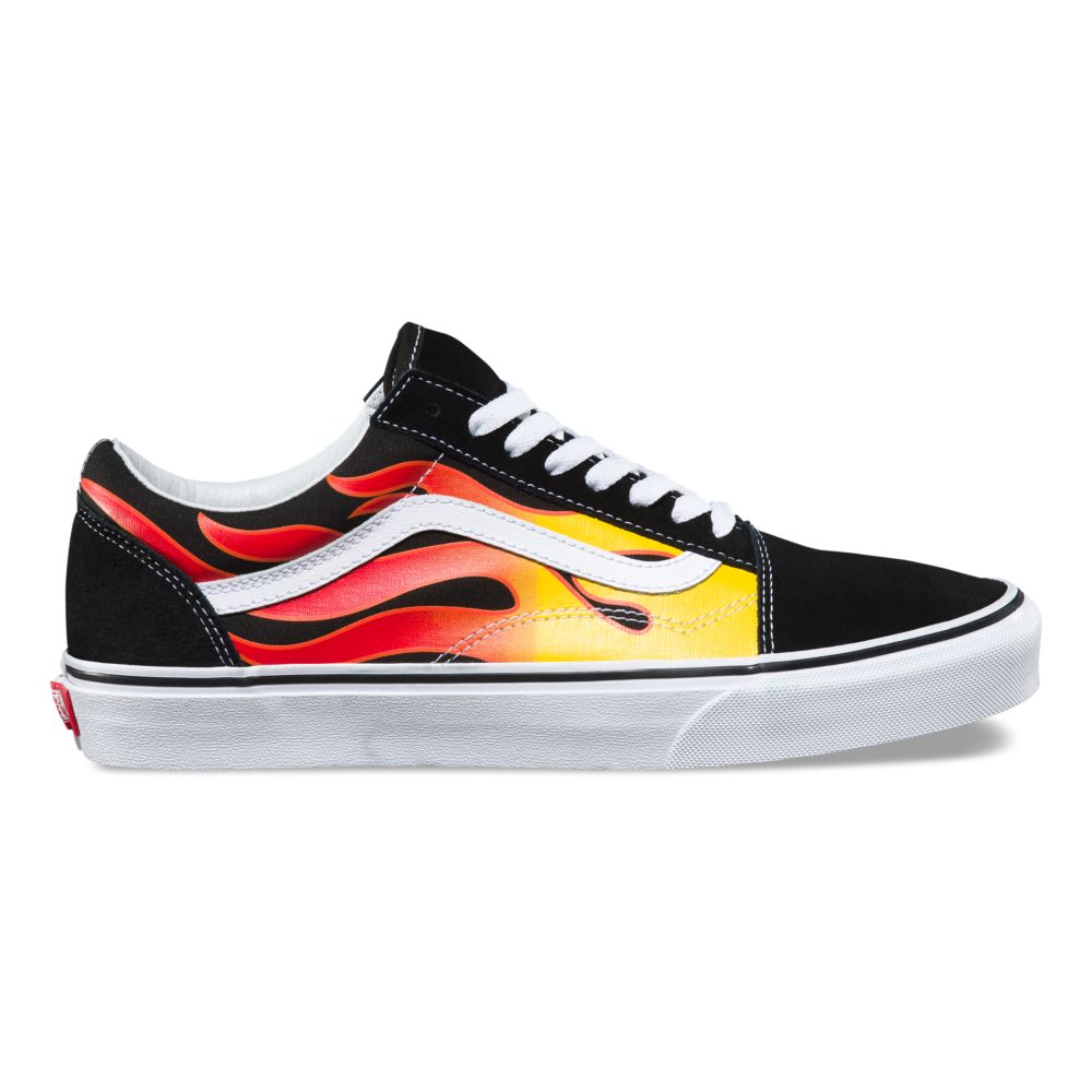 Vans Flame Old Skool Classic Dam Svarta Vita | 76190ITXP