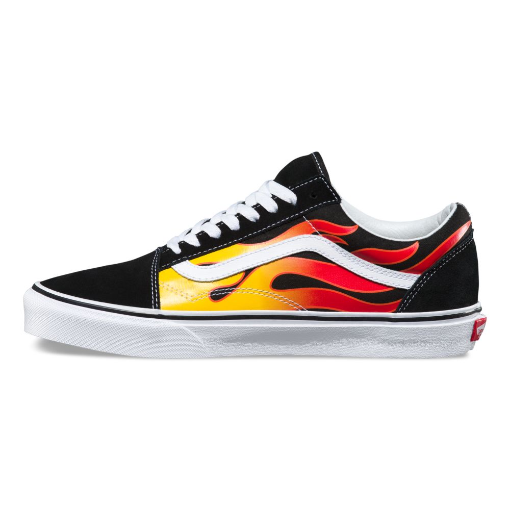 Vans Flame Old Skool Classic Dam Svarta Vita | 76190ITXP