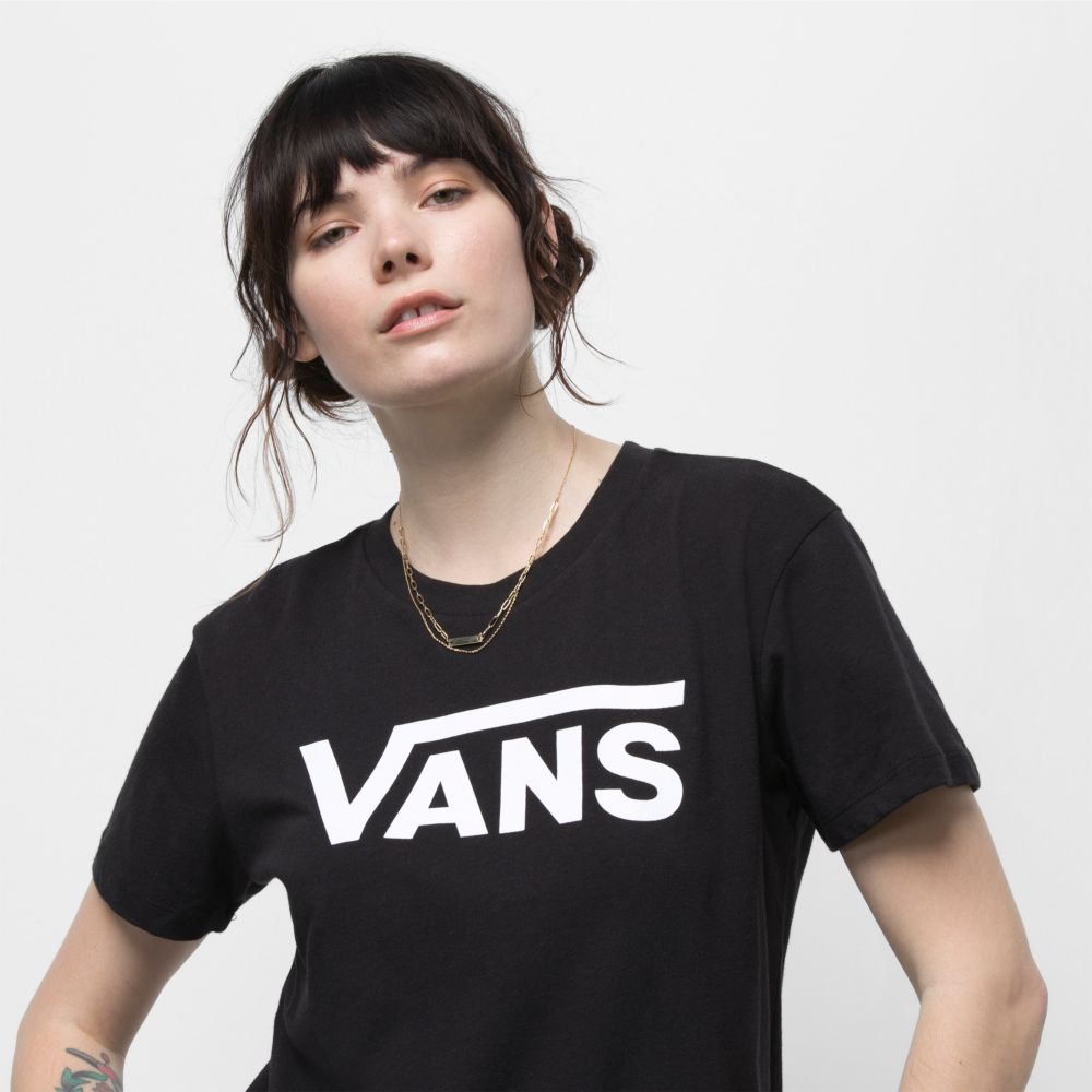 Vans Flying V Crew T-shirt Dam Svarta | 30952JRNL