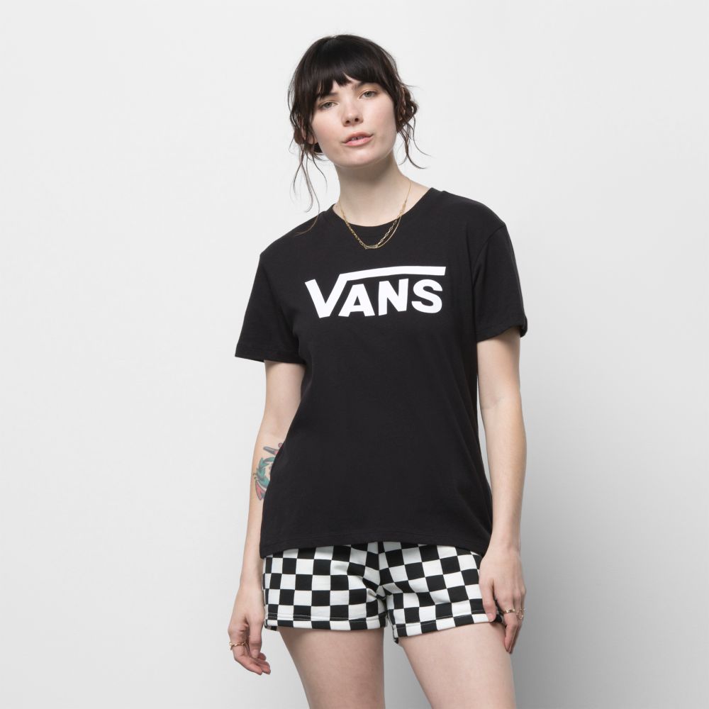 Vans Flying V Crew T-shirt Dam Svarta | 30952JRNL