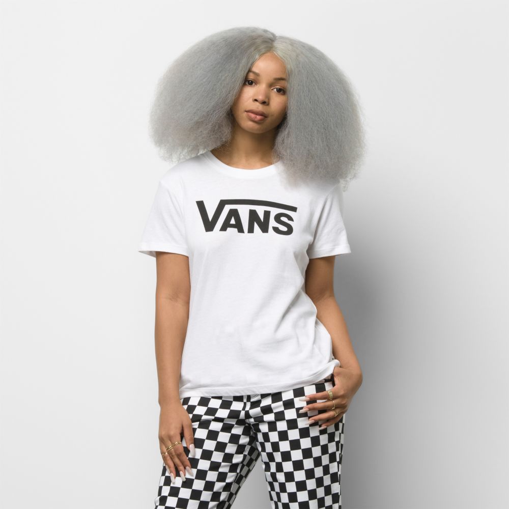 Vans Flying V Crew T-shirt Dam Vita | 23041UHVD