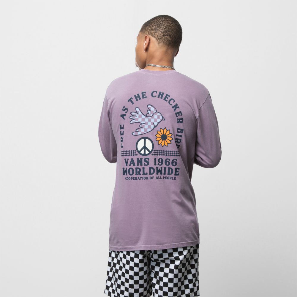 Vans Free As A Checker Bird T-shirt Herr Olika Färger | 19852MXAB