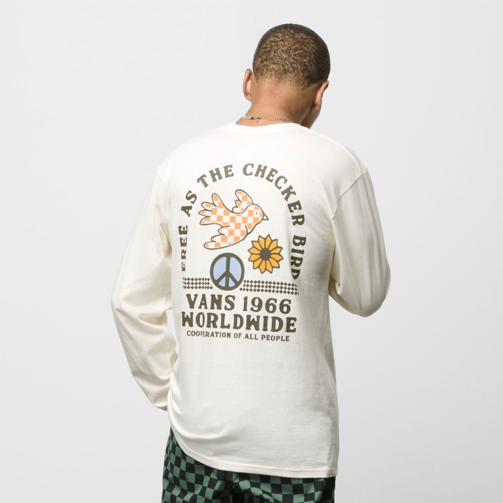 Vans Free As A Checker Bird T-shirt Herr Vita | 73586WHYF