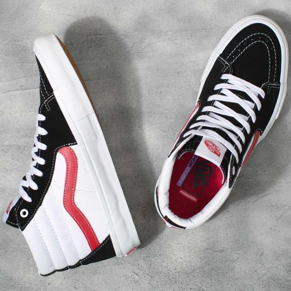 Vans Gympa Sk8-Hi Classic Dam Svarta Röda | 64587UILM