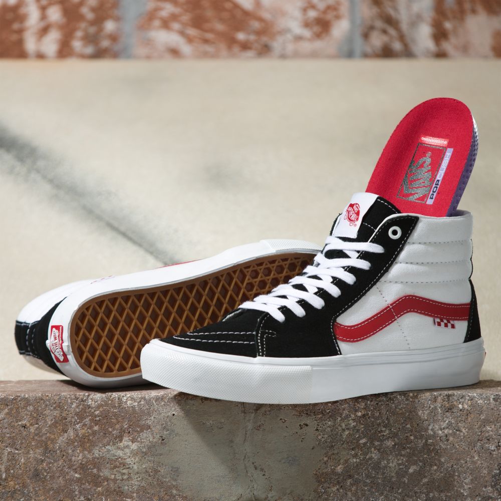 Vans Gympa Sk8-Hi Classic Dam Svarta Röda | 64587UILM