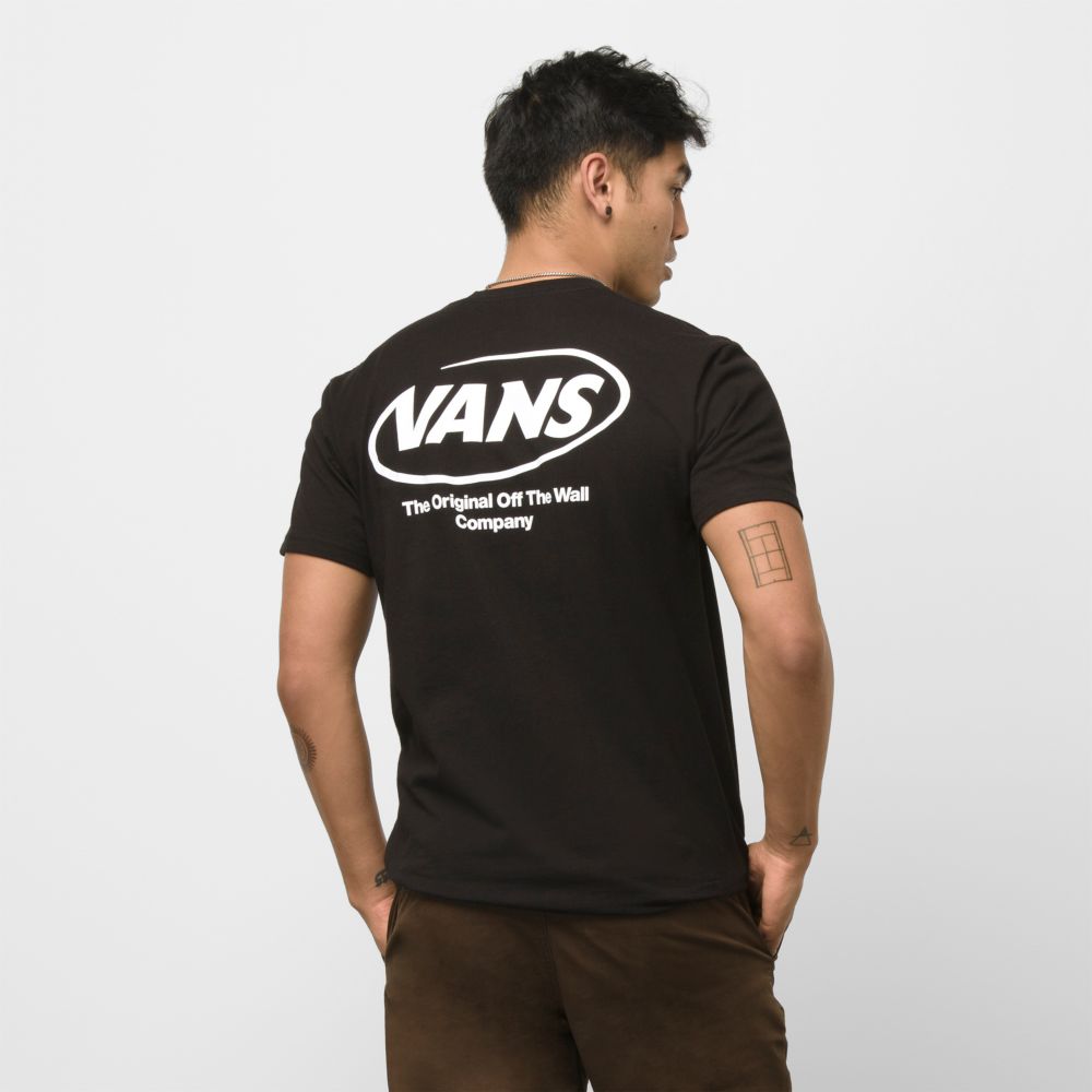 Vans Hi Def Commercial T-shirt Herr Svarta | 87162HUJO