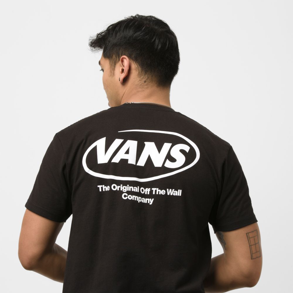 Vans Hi Def Commercial T-shirt Herr Svarta | 87162HUJO