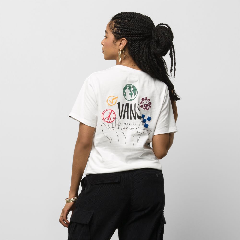 Vans In Our Hands T-shirt Dam Vita | 97640TSZJ