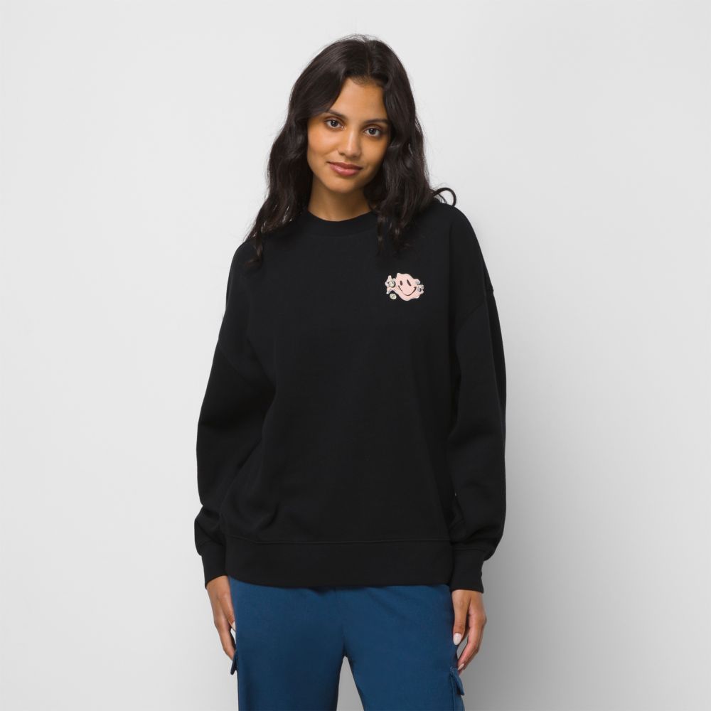 Vans Jubilee Slouchy Crew Hoodie Dam Svarta | 91832DSVW