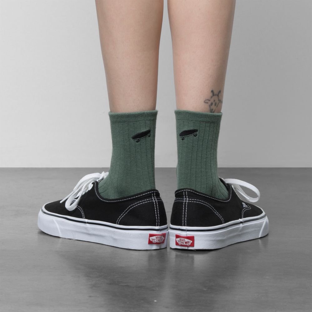 Vans Kickin It Crew Strumpor Dam Gröna Svarta | 70923EOPG