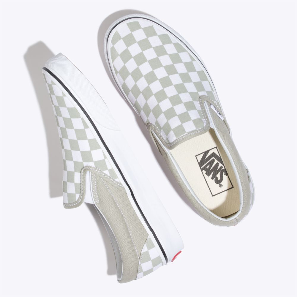 Vans Klassiska Classic Dam Olivgröna Vita | 32506FULK