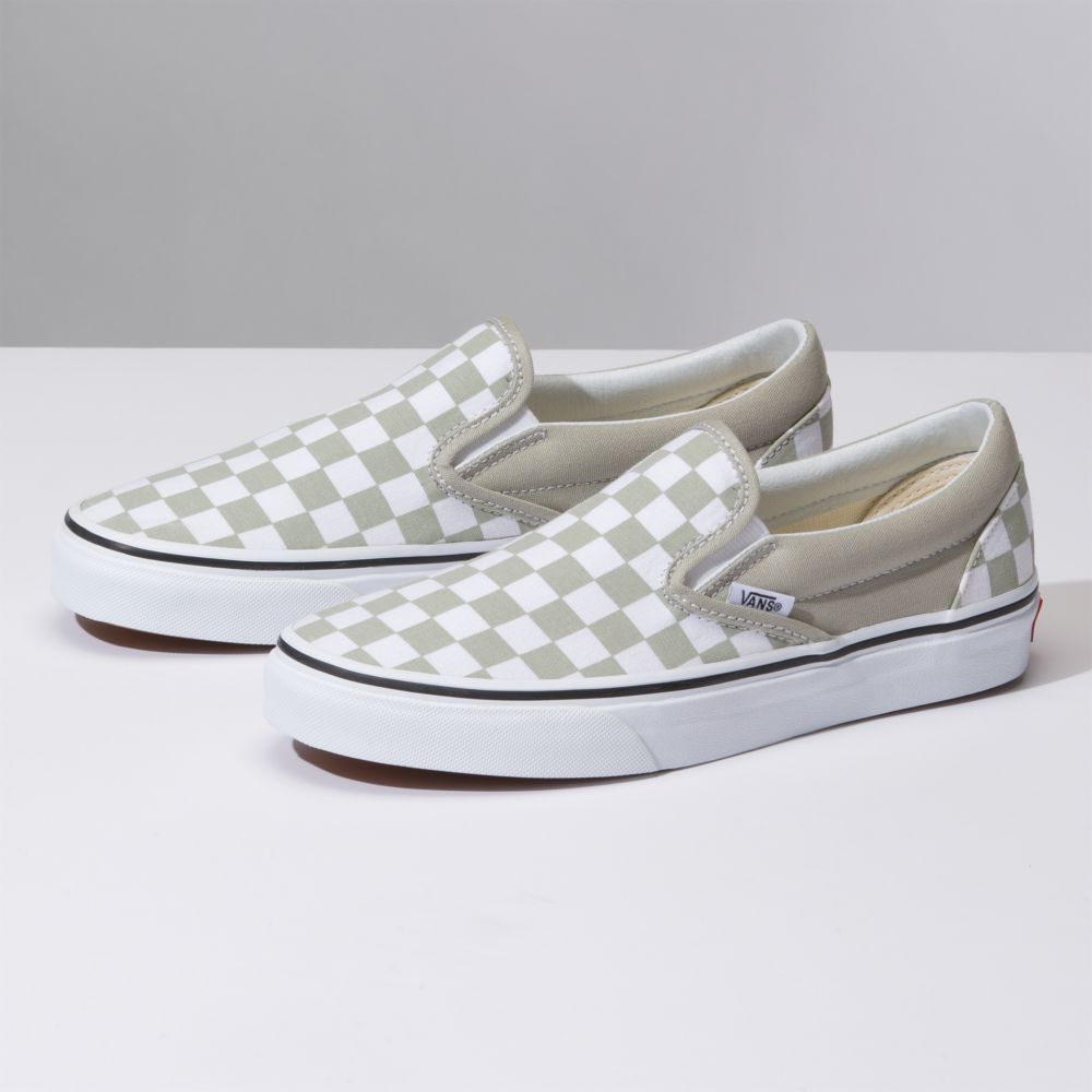 Vans Klassiska Classic Dam Olivgröna Vita | 32506FULK