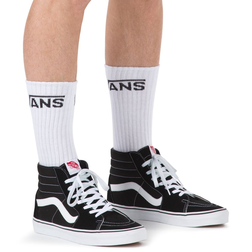 Vans Klassiska Crew 3 Pack Strumpor Herr Vita | 59728HJIO