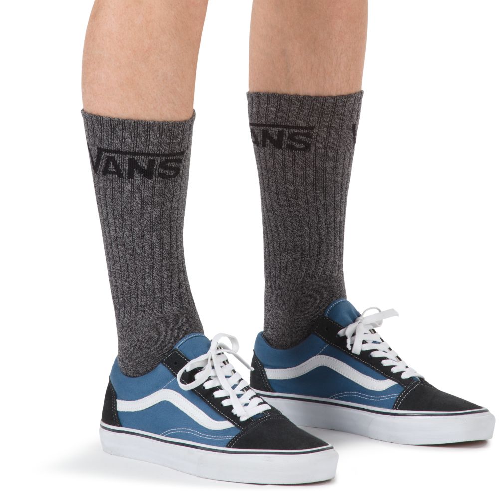 Vans Klassiska Crew 3 Pair Pack Strumpor Herr Svarta | 19753UQDM