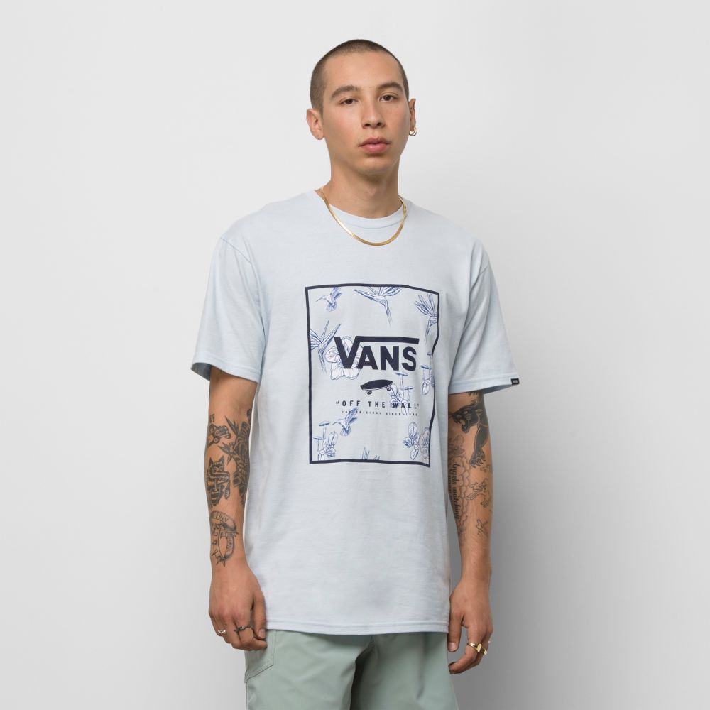 Vans Klassiska Print Box T-shirt Herr Blå | 68019HDFQ