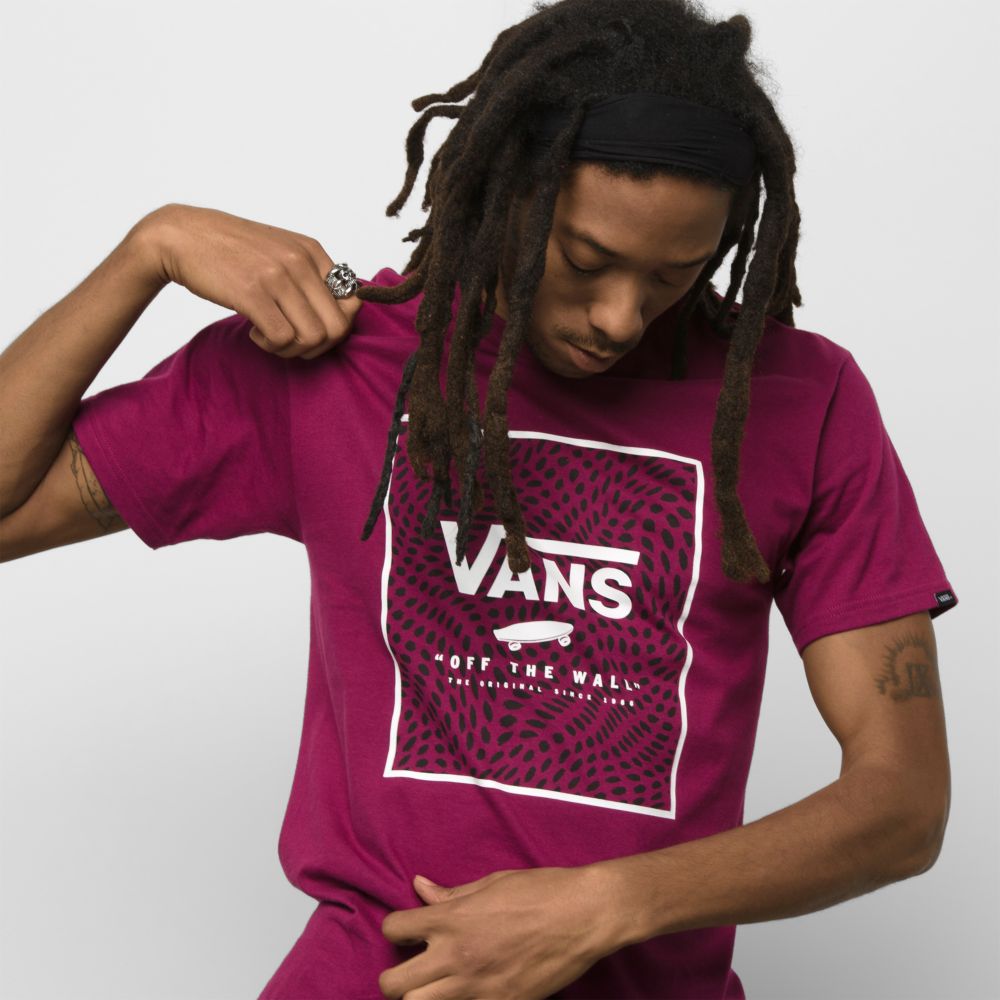 Vans Klassiska Print Box T-shirt Herr Lila Svarta | 73614IASQ