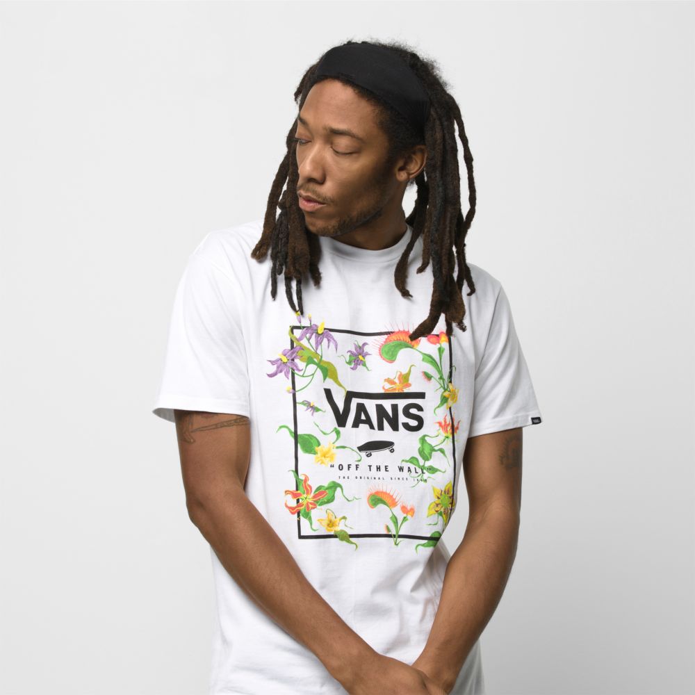 Vans Klassiska Print Box T-shirt Herr Vita | 04931WRQX