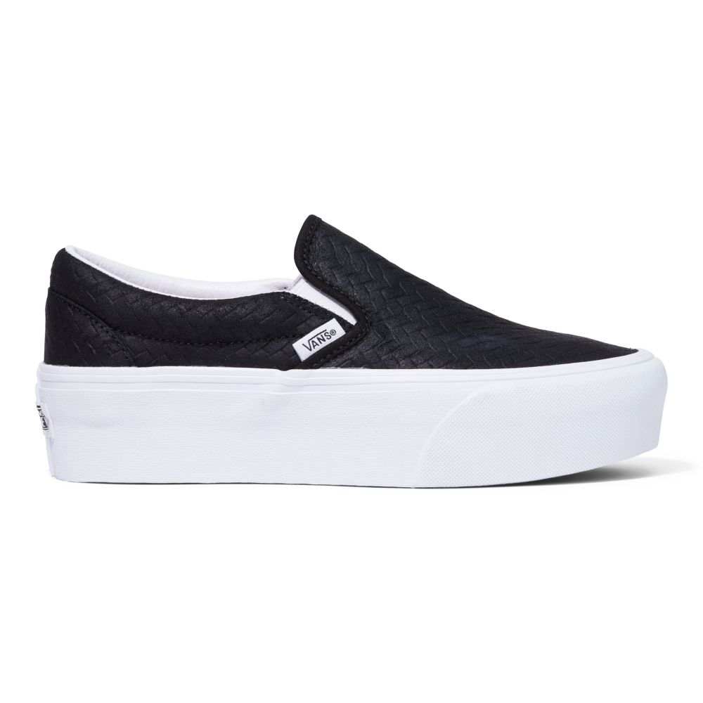 Vans Klassiska Stackform Classic Dam Svarta Vita | 72510QMKO