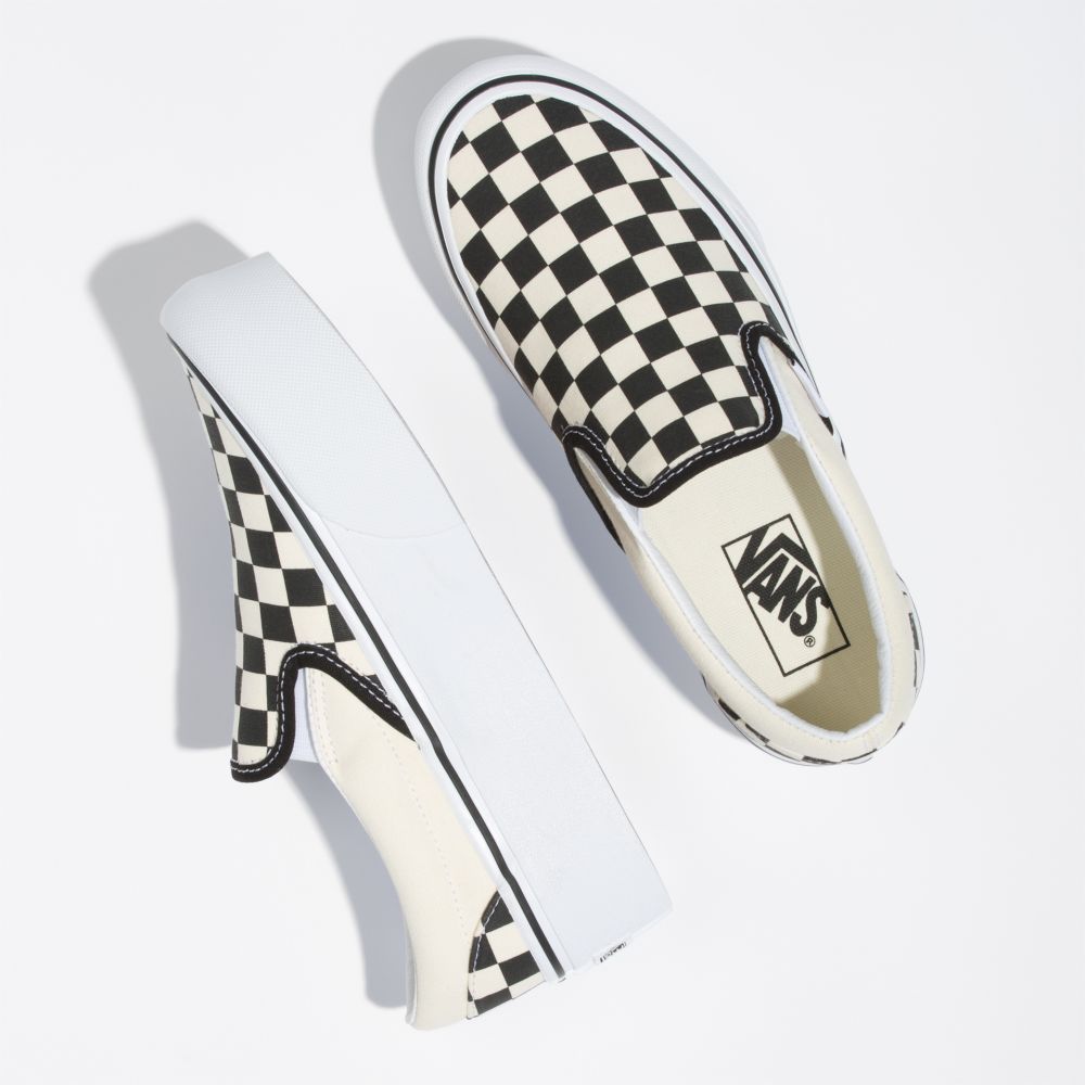 Vans Klassiska Stackform Classic Dam Svarta Vita | 83629EWJB