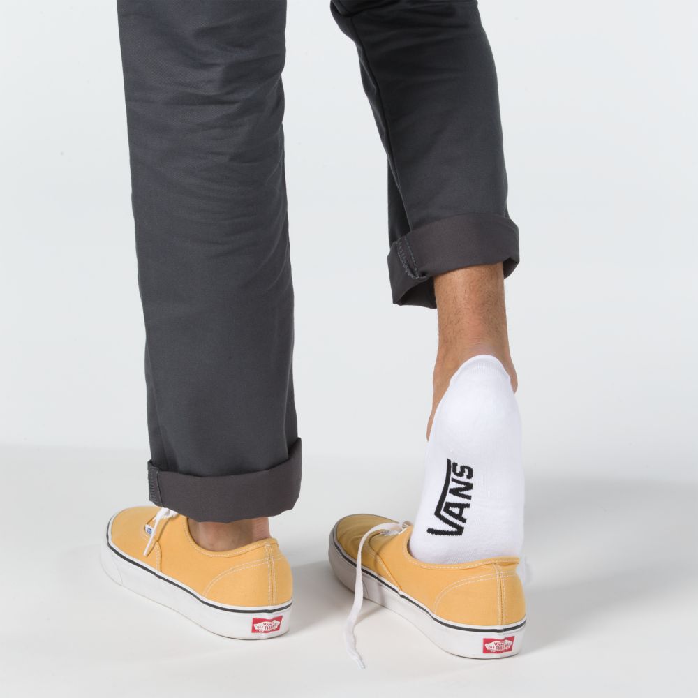 Vans Klassiska Super No Show 3 Pack Strumpor Herr Vita | 40872MVCT