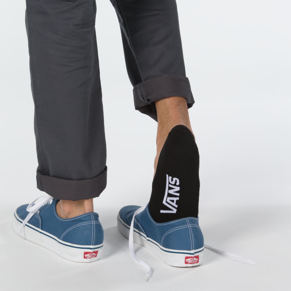 Vans Klassiska Super No Show 3 Pack Strumpor Herr Svarta | 41526AUMG