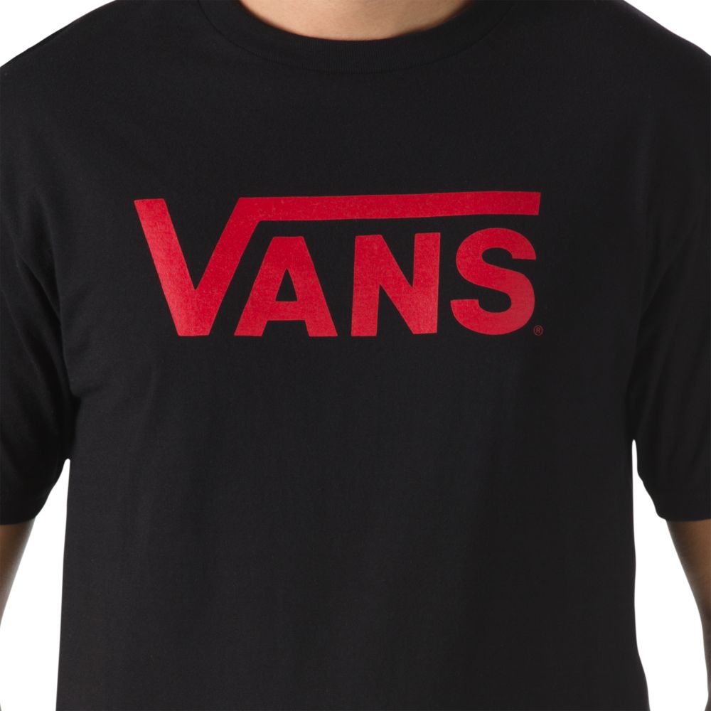 Vans Klassiska T-shirt Herr Svarta Röda | 70268RIPQ