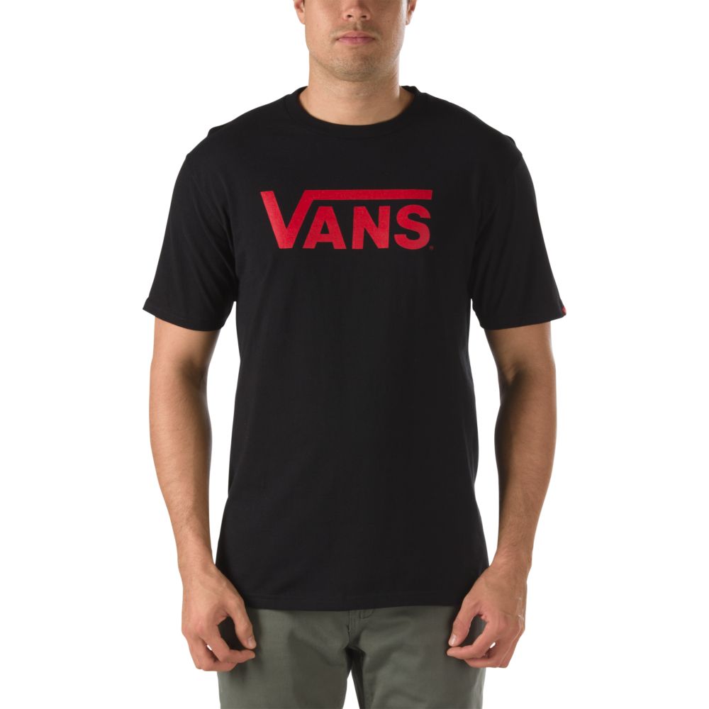 Vans Klassiska T-shirt Herr Svarta Röda | 70268RIPQ