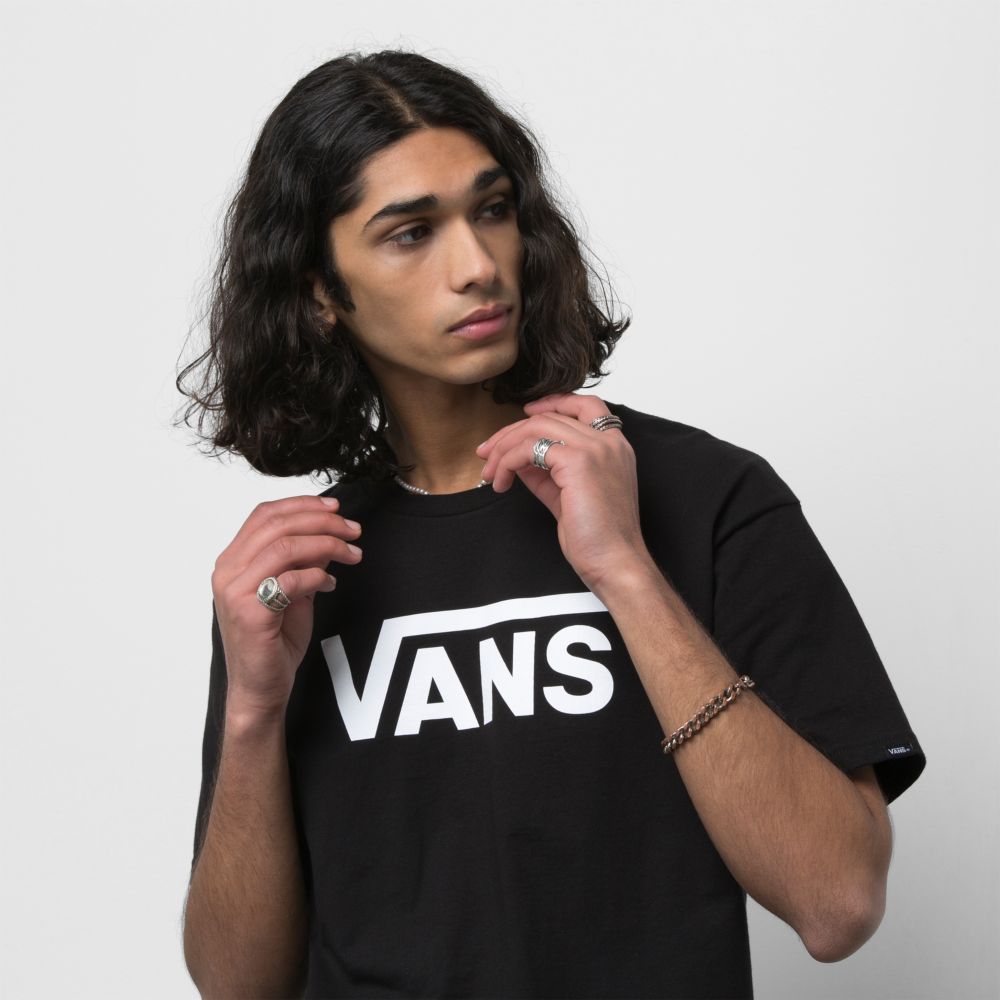 Vans Klassiska T-shirt Herr Svarta Vita | 03741OGXS