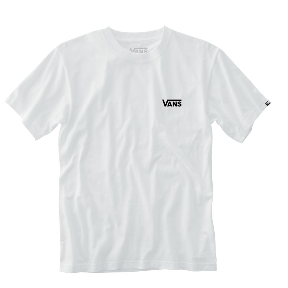 Vans Left Chest Logo T-shirt Herr Vita Svarta | 52648MASD