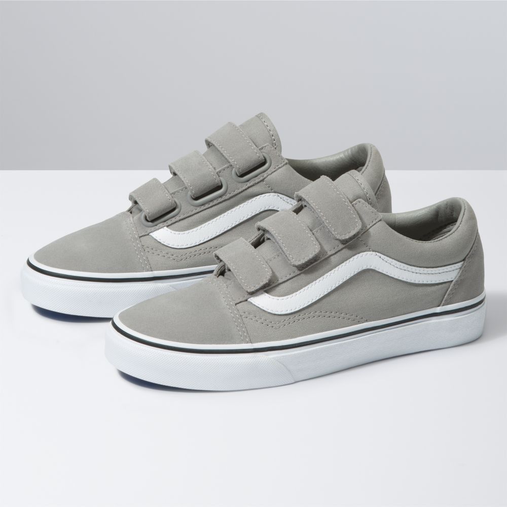 Vans Mocka/Canvas Old Skool V Classic Dam Mörkgrå Vita | 40539GDCB