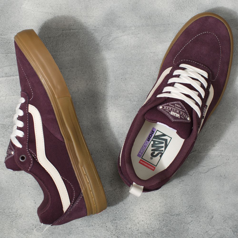 Vans Mocka Gum Kyle Walker Skateskor Dam Vinröda | 01342NJMU