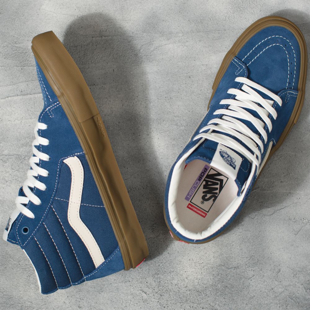 Vans Mocka Gum Sk8-Hi Classic Dam Mörkblå | 78396RNXB