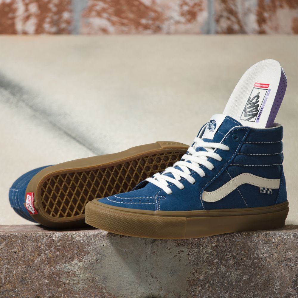 Vans Mocka Gum Sk8-Hi Classic Dam Mörkblå | 78396RNXB