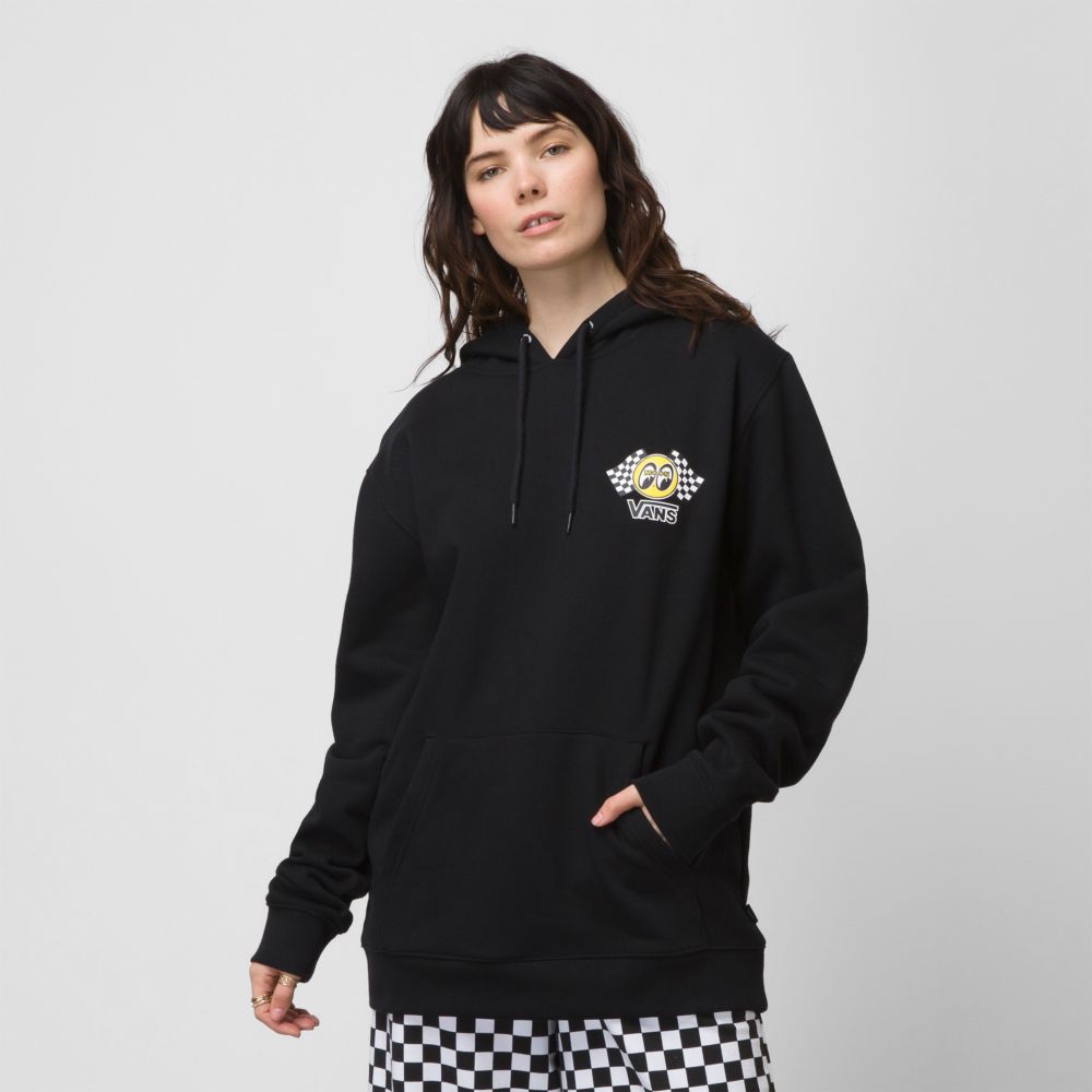 Vans Mooneyes Fleece Hoodie Dam Svarta | 17594EXLB