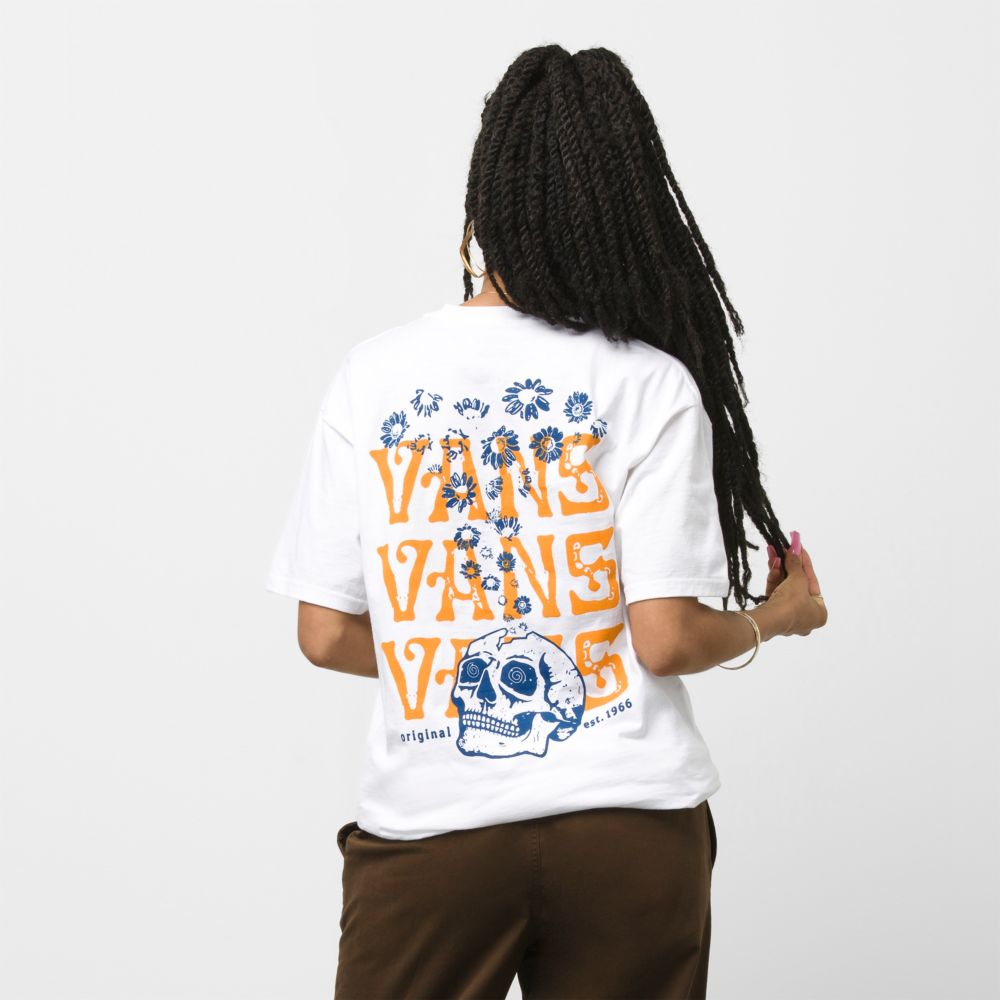 Vans OG Skull Trip T-shirt Herr Vita | 36247GOBZ