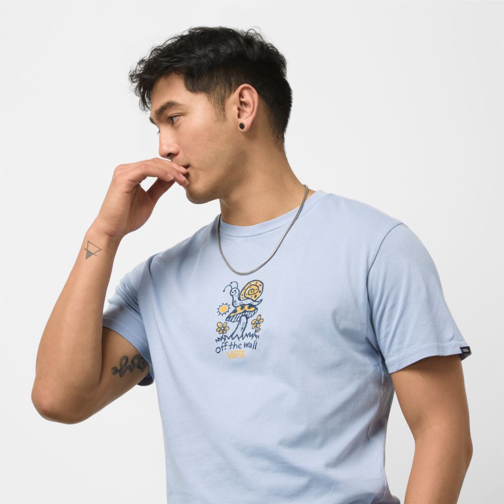 Vans Off The Snail T-shirt Herr Blå | 28461DRQA